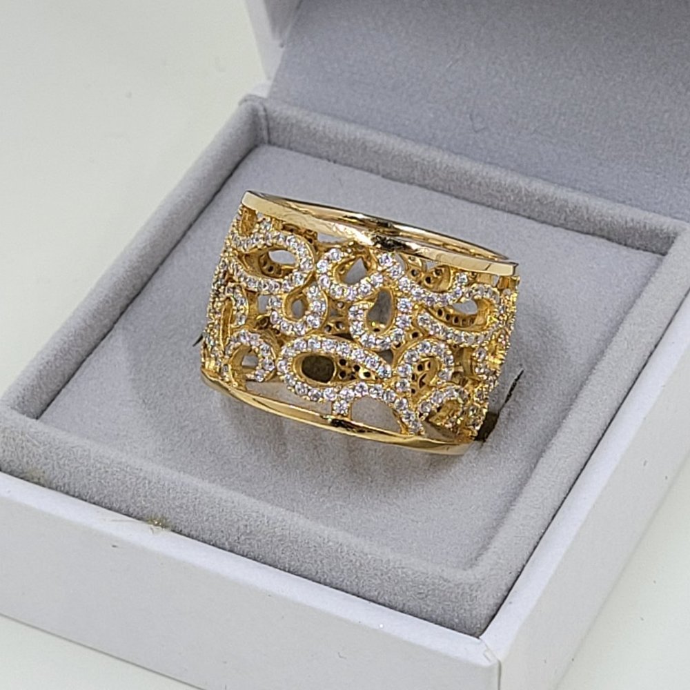 Sterling Silver Crystal Vine Ring